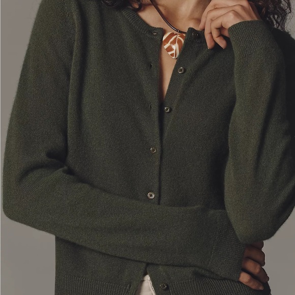 Anthropologie Dark Green Women's Cardigan - Picture 3 of 6